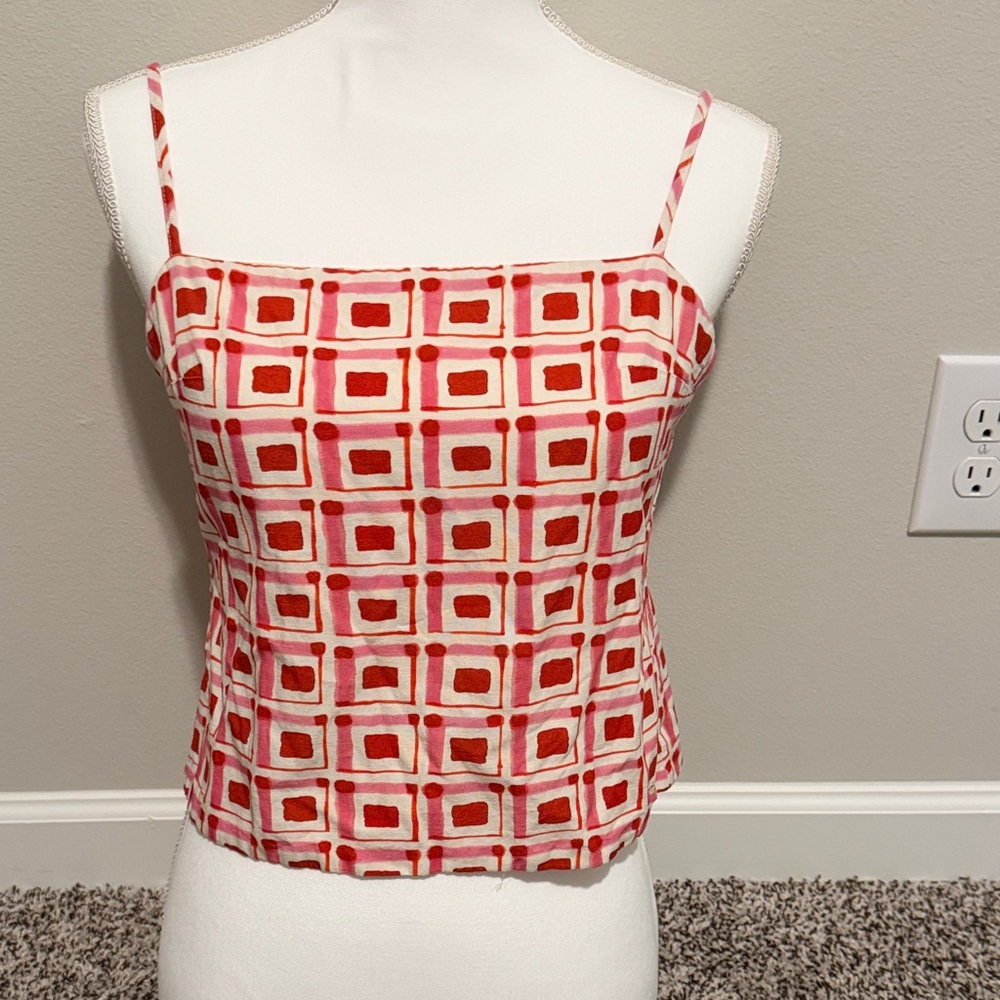Zara Red and Pink Patterned Camisole